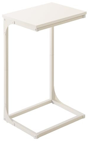 VASAGLE C-Shaped Side Table, Bedside Table, Sofa Side Table, with Metal Frame, Industrial, for Living Room, Bedroom, Cream White LET353W77