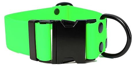 Mystique® Biothane klick Halsband 38mm neon grün 30-40cm