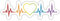 Spreadshirt Herzschlag Herz Regenbogen LGBT CSD Bunt Sticker, max. 10x10 cm, 10 x 10 cm, Mattweiß