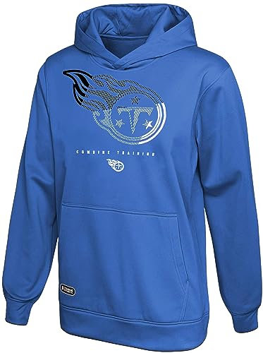 NFL Youth 8-20 Touchdown Team Color Performance Primary Logo Pullover Hoodie, Tennessee Titans, 10-12