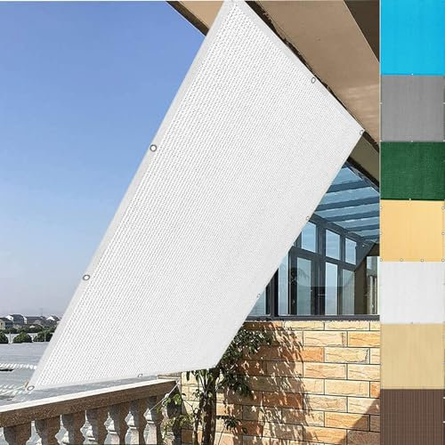 YANHONG Brise Vue pour Balcon 135 x 900 cm Brise Vue Revêtement De Balcon HDPE 220 g/m²,Respirant pour Patio Balcon Terrasse, Blanc
