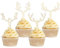 Gyufise Cupcake-Topper mit Hirschgeweih aus Holz, Glitzer-Geweih, Kuchenspieße, Frohe Weihnachten, Kuchendekoration, Hochzeit, Babyparty, Geburtstag, Jagd, Weihnachten, Urlaub, Party,