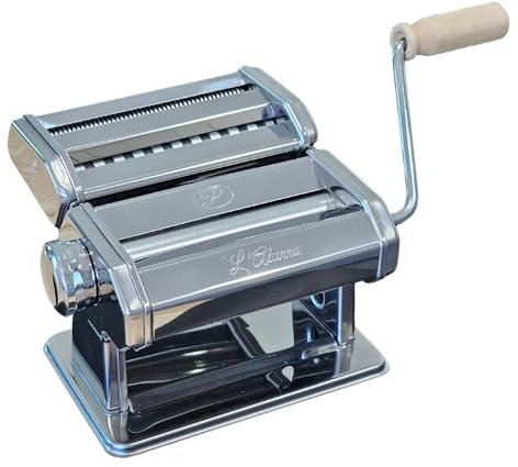 PastaVirtuoso “L’Alunno” Pasta Maker - Hand Crank Machine for Pasta Dough and Noodles - Easy to Use Manual Kitchen Appliance for Tagliatelli, Spaghetti, Lasagna, Ravioli and More!, PSTVRTS002