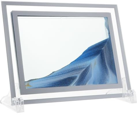SKISUNO Treibsand-Album Ständer Zertifikat Rahmen Schwarze Aufkleber für ein Auto Desktop bewegliches Sandkunstbild bilderrahmen Bildhalter Fotohalter Glas Treibsand malen Fotoalbum 3d