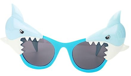COLLBATH Lustige Sonnenbrillen Party mit Kreativer Shark Brille aus PC für Hawaii Party und Festival als Dekorative Requisitenbrille in Blau