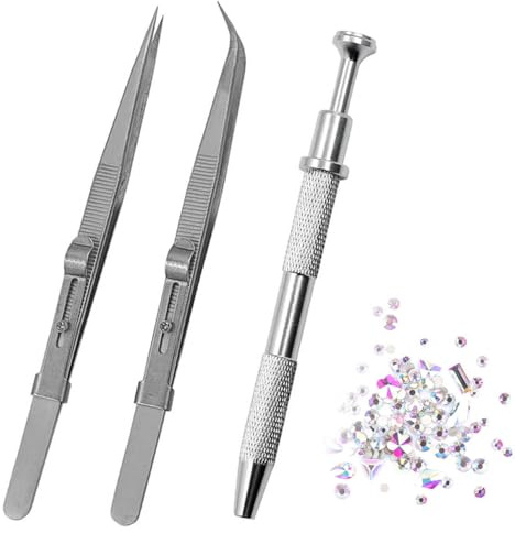 3 Stück Edelstahl Schmuck Pinzette Set: Piercing Kugel Zange, Prong Pinzetten, Diamant Halter, Präzisionswerkzeug für Schmuckherstellung und Reparatur, Piercing Kugel Aufdreher.