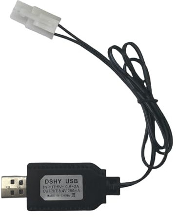 8.4V NiMH/NiCd Battery Charger Cable with Standard Tamiya Plug Compatible RC Car RC Tank RC Plane RC Boat and Other Remote Control Toys for Universal 8.4V Lipo Battery USB Charger (1)