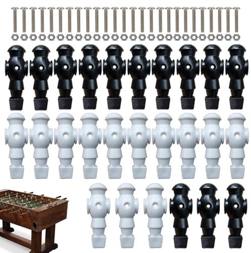 Soccer Player Set, Foosball Game Figures, Table Football Men, Small Doll Figures, Foosball Replacement Men, 2 Colors Set of 26x Complete Soccer Player Set for Football Machine Accessories
