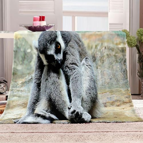 Decke Warm Winter Affen Kuscheldecke Couch Flanell 100X150Cm Warm Und Bequem