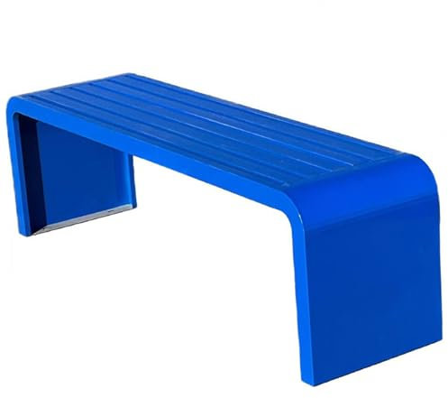 VOIRDA Gartenbank Wetterfest Outdoor Möbel Sitzbank 2-3 Sitzer Parkbank für Balkon Terrasse Tragfähigkeit 500kg Sitz aus Massivholz und Beine aus Aluminiumguss(Blau,120x40x45cm)
