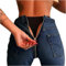 FYCYGG Damen-Jeans mit Reißverschluss Hinten, Skinny-Denim-Hose, Dehnbare Jeggings, Hohe Taille(Dark Blue,M)