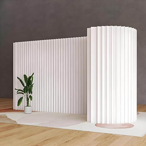 Raumteiler Sichtschutz, Wandteiler zur Raumtrennung, freistehende Trennwand für den Innenbereich für die Ausstellung im Home Office Studio, faltbares Kraftpapier,White-8 * 2m/26.25 * 6.5FT