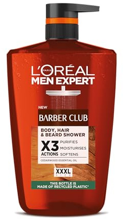 L'Oréal Paris Men Expert Barber Club 5in1 Duschgel, Körperreinigung, Haare und Kinn, 1L
