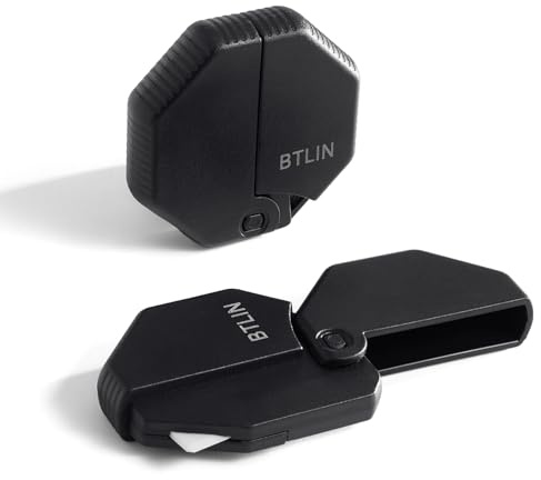 BTLIN Ceramic Box Cutter, Small Magnetic Package Opener Knife Black | with Safety Ceramic Blade – Portable Octagonal Carton Cutter for Cardboard, Envelopes & Mailers 2PCS