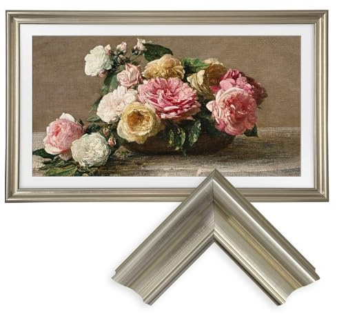 Samsung The Frame TV Bezel/Mounts Pewter Gold,Compatible ONLY with Samsung The Frame TV 55/PRO(Fits 2021-2026 models, model codes:55LS03A/B/C/D/FA/HE/HW) (Pewter Gold, 55-LS03)