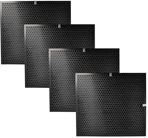 vhbw 4x Aktivkohlefilter kompatibel mit Lux Aeroguard 4 S Luftreiniger | Luftfilter Schwarz