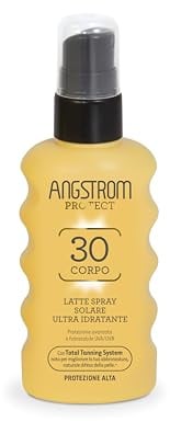 Angstrom Protect, Latte Solare Spray Corpo, SPF 30, 175 ml | Azione Idratante e Duratura, Indicata per Pelli Sensibili, Protezione Alta