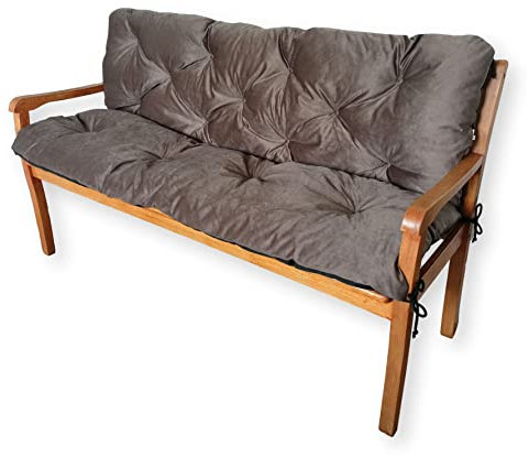 4L Textil Gartenbankauflage Hollywoodschaukeln Bankauflage Bankkissen Sitzkissen und Rückenkissen Polsterauflage Gartenpolster Pflegeleicht Palettenkissen Pallettensitzkissen (100x60x50 cm, Braun)