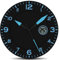 Fishtec Reloj de Pared Diseño Moderno - Reloj con Temperatura Digital - Adecuado para la Cocina, la Oficina, el Salón o el Dormitorio - 25 cm - Negro y Azul