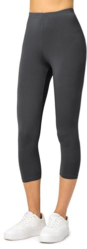 Merry Style Damen Leggings 3/4 Capri Leggings aus Viskose MS10-144 (Graphite, M)