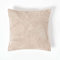 Homescapes Patchwork Leder-Kissen Creme-beige, Dekokissen 45x45 cm mit Füllung, Sofakissen Velours aus Recycling-Leder