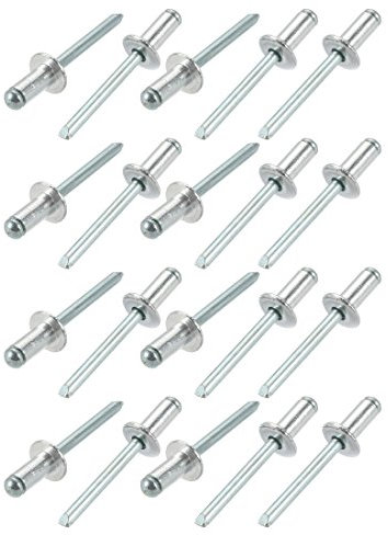 sourcing map 20Stk.Aluminum Offenes Ende Groß Flansch Blind Nieten 6,4mm x 13mm