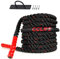 CCLIFE Battle Ropes Schlachtseil 9m 12m 15m Ø38mm Fitnesse Sport Tau Trainingsseil Fitnessseil Sportseil Battle Rope für Fitnessstudio Muskelaufbau, Größe:15m schwarz-rote Seile. mit Halterung
