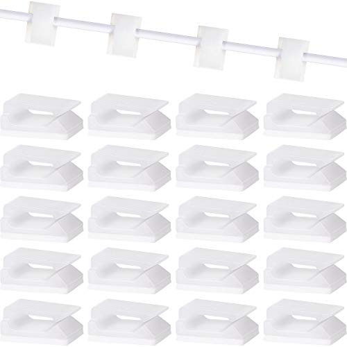 150 Pieces LED Strip Light Mounting Clips Self-Adhesive Wire Clips Mounting Brackets Cable Holder Clip Clamp Organizer for Wire, Home, Office, Desk Accessories (White)