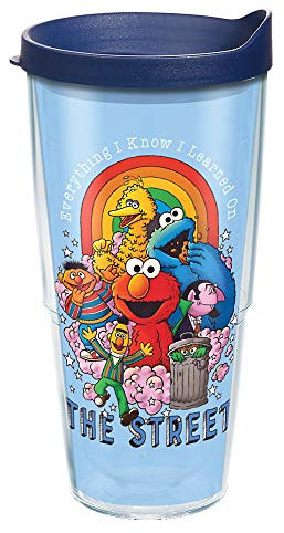 Tervis Sesame Street Everything I Know Made in USA Double Walled Insulated Tumbler Travel Cup Keeps Drinks Cold & Hot, 24oz, Classic