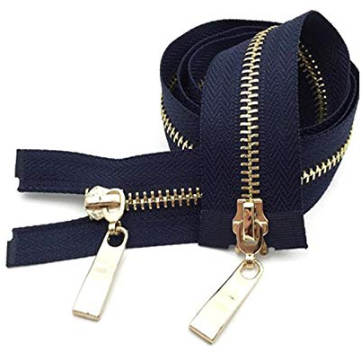 80/100/120cm cerniere con doppio cursore Luce, Metallo, Oro dentini della cerniera Blu navy, 5# 100cm