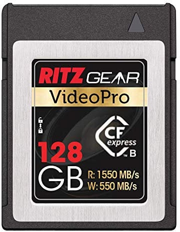 Ritzgear CFExpress Type B 128GB Card (1550/550 R/W) by Ritz Gear, Pairs with Compatible Nikon, Panasonic & Canon DSLR Cameras