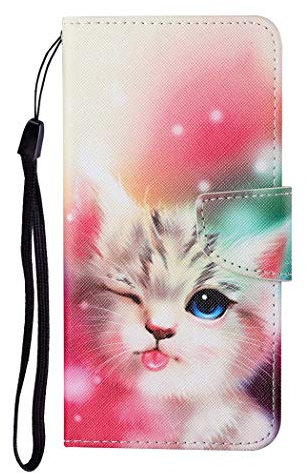 AIFILLE Kompatibel mit Handyhülle iPhone 6S Klapphülle Mädchen Katze Süße Tiere Muster Schutzhülle Flip Case Cover Leder Tasche Kartensteckplätzen Handytasche für iPhone 6/ iPhone 6S 4.7 Zoll