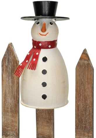 NETPROSHOP Zaunhocker Zaunfigur Rabe oder Frosch aus Metall, H: 15-25cm, Auswahl:Schneemann