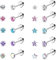 ADRAMATA 10 Pairs 18G Ear Stud Earrings for Women Stainless Steel Round Star Cubic Zirconia Earrings Tragus Cartilage Piercing Barbell Screw Back Earrings Set