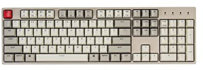 Keychron Tastiera meccanica C2 full size cablata compatibile con Mac, interruttore rosso, 104 tasti ABS retro colore keycaps tastiera da gioco per Windows, cavo intrecciato USB-C Type-C