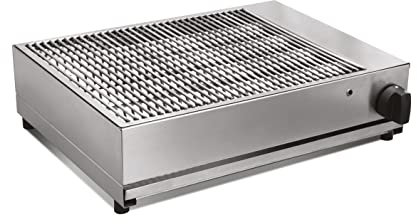Parker Barbecue à gaz professionnel 7 kW de table en acier inoxydable 18/10 - fonctionne à gaz universel (Propane/butane/GPL/métal) - avec valve de sécurité Made in Italy - BIG6045GG