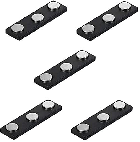 Movilideas 5 Piezas Imanes para Placas de Identificación, Magnético Magnética Etiquetas Magnéticas para Nombres Con 3 Imanes de Neodimio Fuertes para Camisas y Uniformes(45 x 13 mm)
