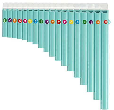 Deekec 18 Pipes Pan Flute Eco-friendly Resin C tone Easy Learn Pan Flute, Blue