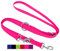 DEY - Premium Hundeleine Nylon 2m | 3fach Verstellbar | für Kleine, Mittelgroße u. Große Hunde | viele Farben |Doppelleine Hund Katze Welpe | Schleppleine |Führ-Leine | Welpenleine | Pink Rosa, XS