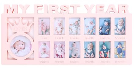 Fotorahmen Für Neugeborene, Fotomomente Im Ersten Jahr Baby Andenken Bilderrahmen Muttertag Zubehör Vatertag Schwangerschaftsgeschenke Mal Mutter Vater Geburtstagsgeschenk Home Room Wanddekoration