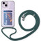 FMPCUON Silikon Handykette für iPhone XR Hülle mit Band Handyhülle für zum Umhängen Transparent Schutzhülle zum Umhängeband Abnehmbar Necklace Case mit Kartenfach,Dunkelgrün