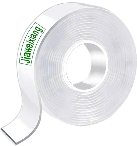 Jiaweixiang Double Sided Mounting Tape Heavy Duty, Clear Multipurpose Removable Sticky Strips, Reusable Strong Wall Tape Picture Hanging Strips Poster Carpet Tape(5.0m * 3.0cm)