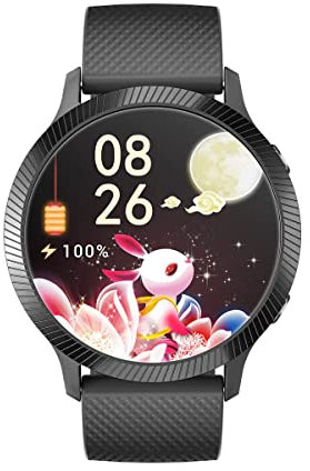Blackview R8 Connected Watch - Smartwatch Wasserdicht bis 20m - Langzeitbatterie 190 mAh - 1,09 TFT-LCD-Farbbildschirm - 25 Sportmodi - Anrufe und SMS-Benachrichtigungen - Schwarzes Armband