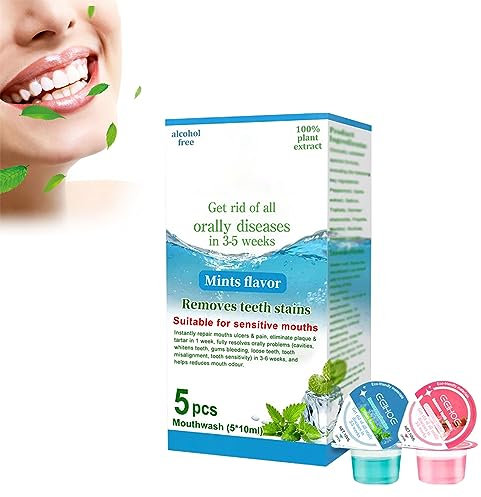 Jelly Cup Mundwasser, Mini-Mundwasser Einzeln, Mint Cool Mundspülung Mundgeruch, Alkoholfreies Mundwasser, Reise-Mundwasser für die Mundpflege, Tragbar, Unabhängige Verpackung