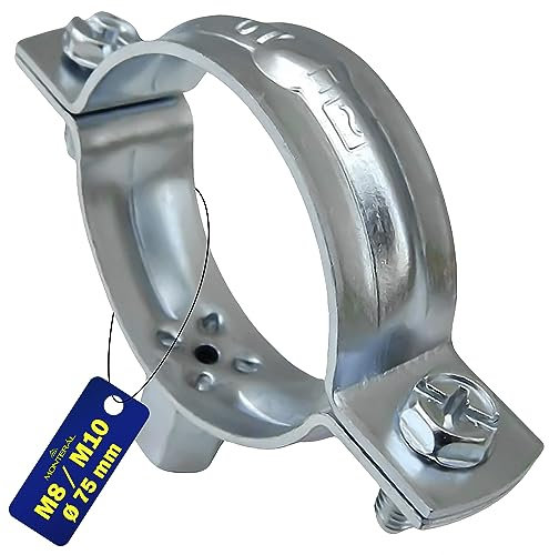 Abrazaderas Metalicas para Tubos Ø 75 mm M8 / M10 Abrazadera Reforzada Garantía de 10 Años - Monteral