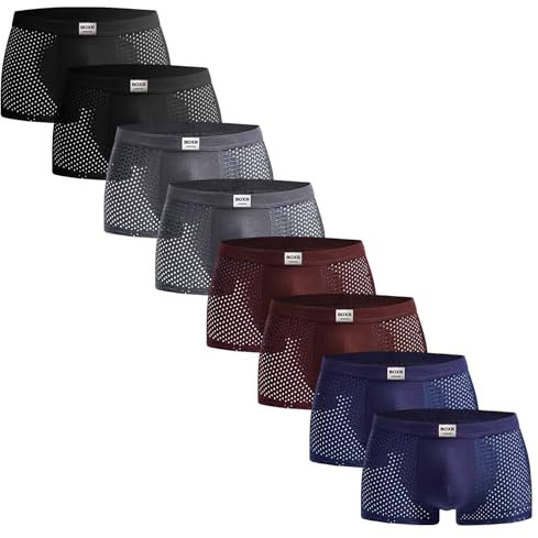 BOXR Underwear Boxers en Bambou - Lot de 8 - Doux comme de la Soie et Respirants (S-3XL)