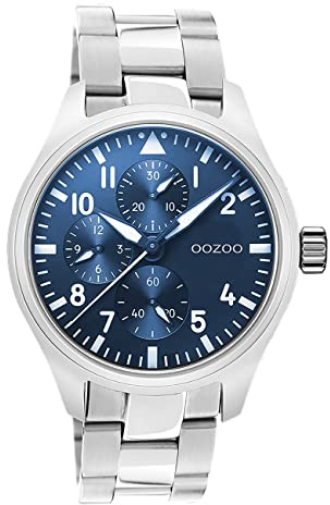 Oozoo Herren Armbanduhr Timepieces C10955 Analog Edelstahl Silber UOC10955 Analoguhr