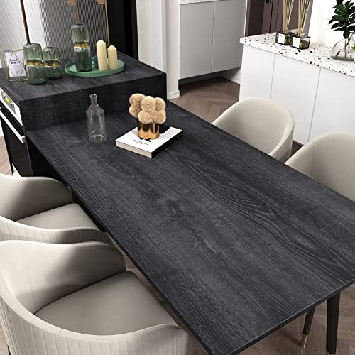 Yullpaper Selbstklebende Tapete Grau Holzoptik 40cm X 800cm Abwaschbare Klebefolie Möbel Dunkelgraue Holztapete Vintage Folie Arbeitsplatte Küche Wand Tapeten Wohnzimmer Möbelfolie Holz für Schrank