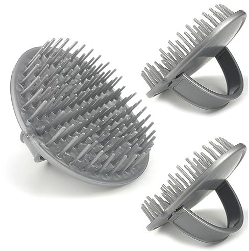 3 Pcs Hair Scalp Massager Brush Hair Shower Massage Brush Dandruff Cleaning Brushs for Shower Detangling Scalp Massage and Hair Growth in Black