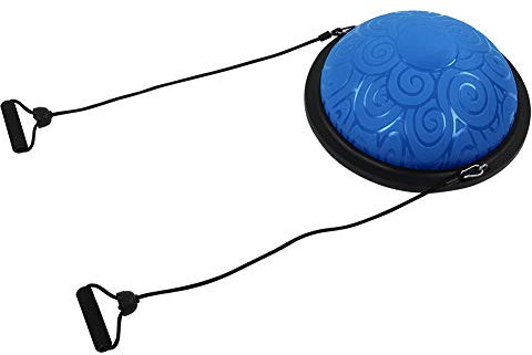 Ejoyous Balance Ball Trainer, 46cm Anti-Rutsch Balance Board Halbkugel Gymnastikball Yoga Halbball mit Widerstandsbändern für Yoga Fitness Krafttraining Training